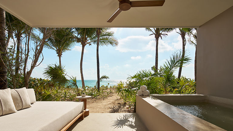 Ground-floor suites come with private plunge pools.