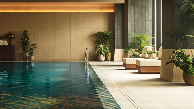 The indoor swimming pool at 1 Hotel Tokyo