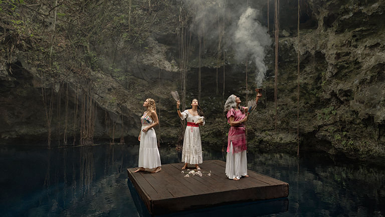 Winds of Renewal is an soulful cenote experience led by shaman Gabriella.