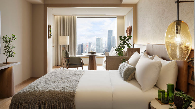 The writer stayed in a Tower King room with a lounge area and incredible city views.