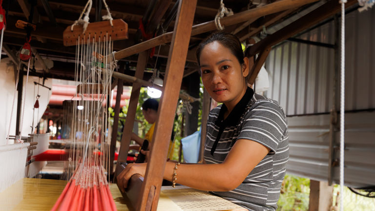 Weavers showed off their silk-making skills at the Silk Island Community Centre.