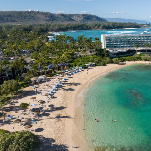 The Ritz-Carlton Oahu, Turtle Bay, stands between the North Shore's Kuilima Cove and Turtle Bay.