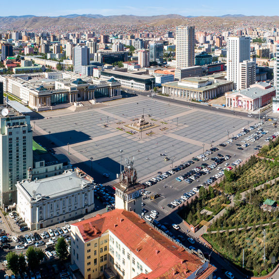 The central Sukhbaatar Square is a local gathering place.