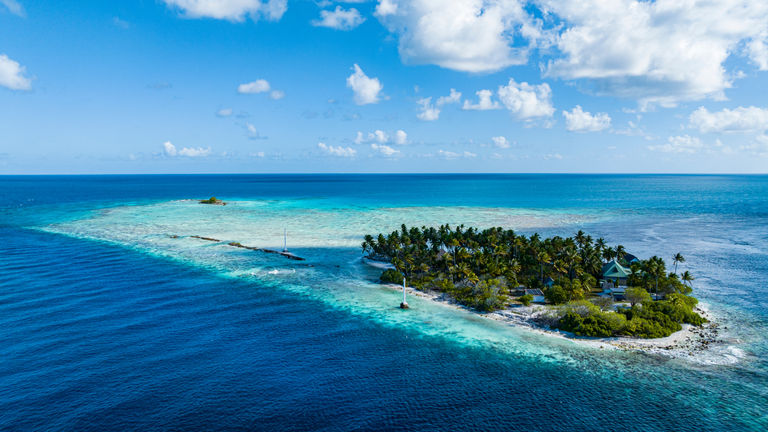 green lush island in French Polynesia