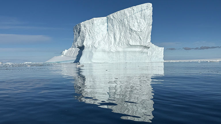 On calm and sunny days in Antarctica, reflections on the water can create truly stunning scenes.