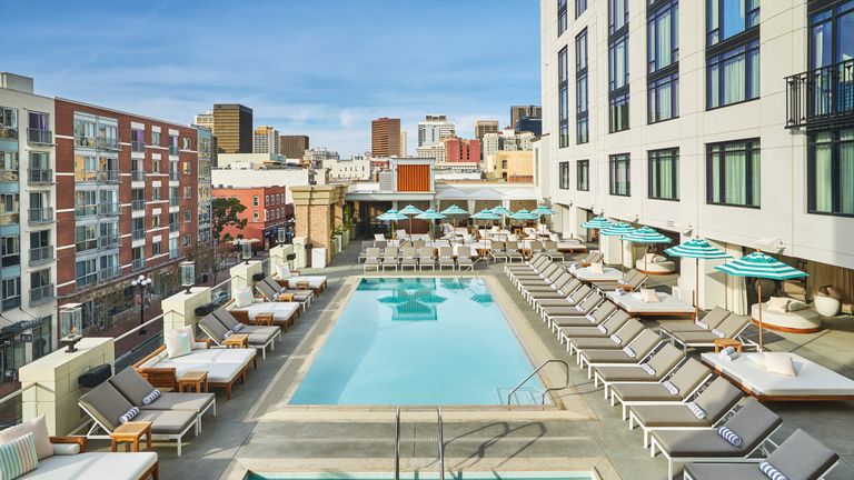 The pool deck at Pendry San Diego