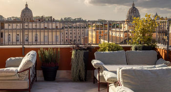 The Thompson Rome's LYVE Rooftop offers views of the city.