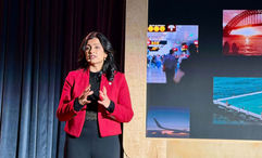 Shilpa Ranganathan, chief product officer at Expedia Group, speaks at Expedia Group's Fall Product Release event in New York on Oct. 28.