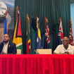 Anguilla's director of tourism Jameel Rochester (left) and minister of health, tourism and sports Cardigan Connor (right) presented updates at the State of the Tourism Industry Conference.