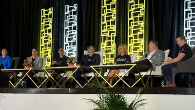 ALG Vacations executives offered travel advisors perspective on booking and priorities at the Ascend 2026 travel conference. From left, Anna Maria Addesso, Jay Seltz, Anderson Hernandez, Mike Ehlers, Jacki Marks, Ray Snisky,  and Jim Tedesco.