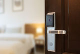 Opening a hotel door using a keycard