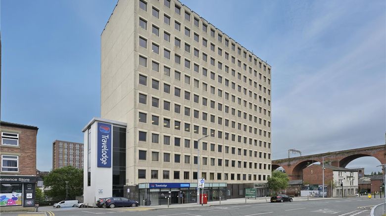 Travelodge Stockport Exterior. Images powered by <a href="https://iceportal.shijigroup.com" target="_blank" rel="noopener">Ice Portal</a>.