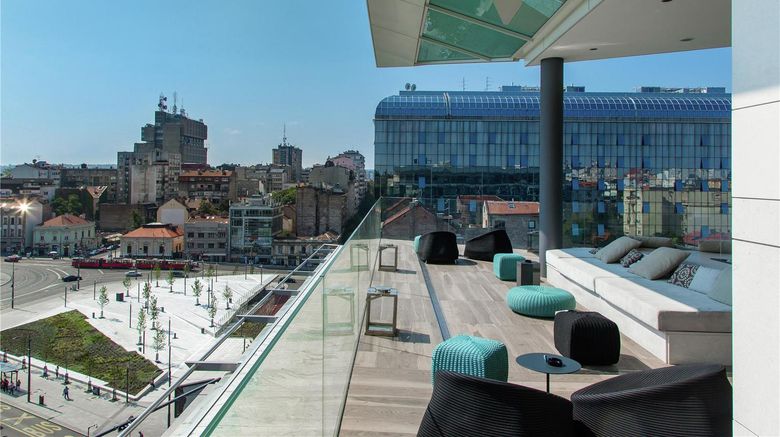 <b>Hilton Belgrade Exterior</b>. Images powered by <a href="https://iceportal.shijigroup.com/" title="IcePortal" target="_blank">IcePortal</a>.