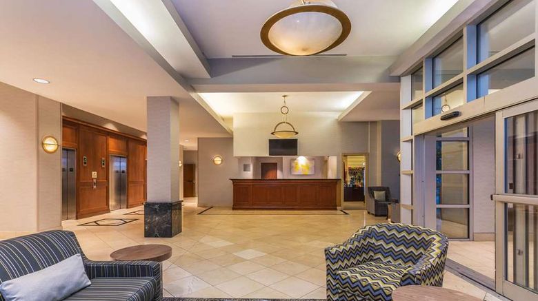 <b>Wyndham Garden Buffalo Downtown Lobby</b>. Images powered by <a href="https://iceportal.shijigroup.com/" title="IcePortal" target="_blank">IcePortal</a>.