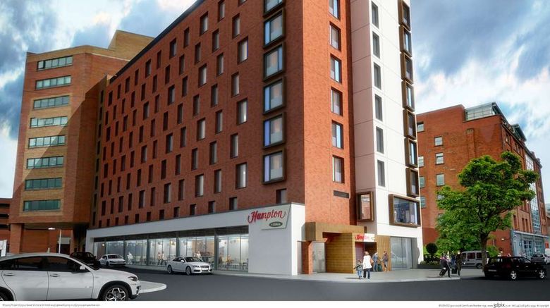 <b>Hampton by Hilton Belfast City Centre Exterior</b>. Images powered by <a href="https://iceportal.shijigroup.com/" title="IcePortal" target="_blank">IcePortal</a>.