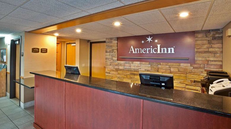 <b>AmericInn Hotel & Suites Bay City Lobby</b>. Images powered by <a href="https://iceportal.shijigroup.com/" title="IcePortal" target="_blank">IcePortal</a>.