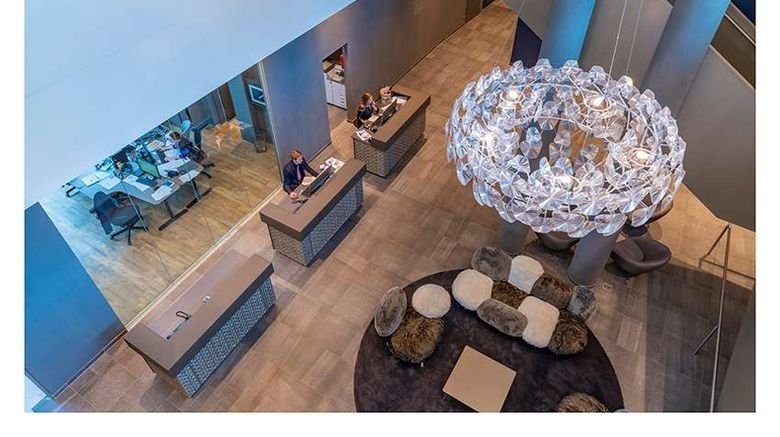<b>Roomz Vienna Prater Hotel Lobby</b>. Images powered by <a href="https://iceportal.shijigroup.com/" title="IcePortal" target="_blank">IcePortal</a>.