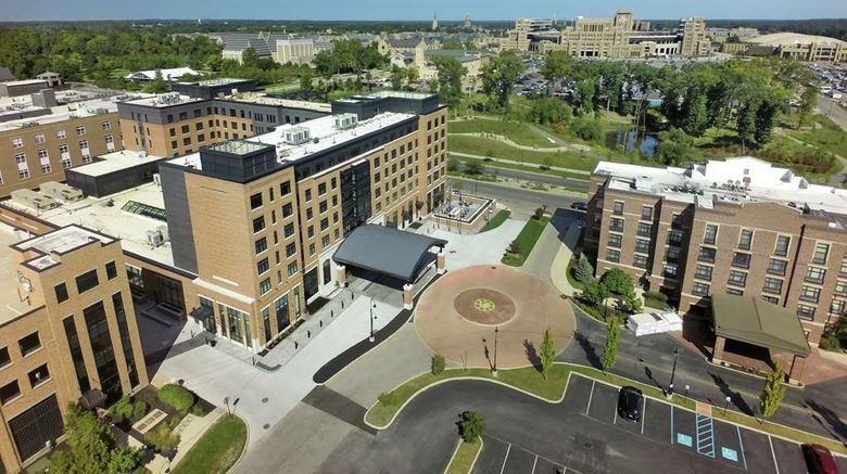 <b>Embassy Suites South Bend at Notre Dame Exterior</b>. Images powered by <a href="https://iceportal.shijigroup.com/" title="IcePortal" target="_blank">IcePortal</a>.