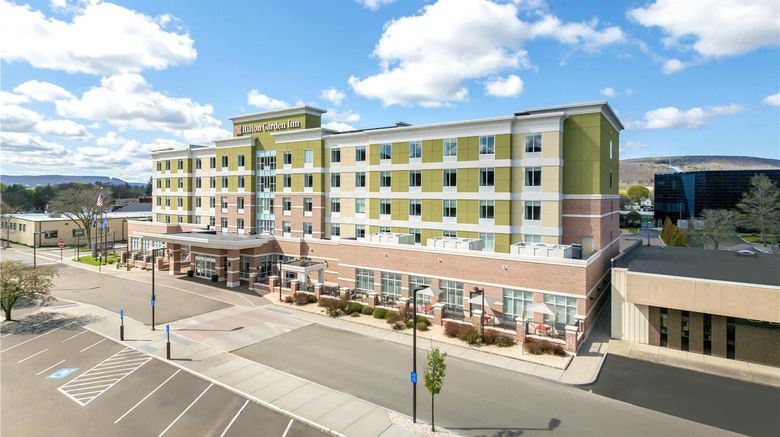 Hilton Garden Inn Corning Downtown Exterior. Images powered by <a href="https://iceportal.shijigroup.com" target="_blank" rel="noopener">Ice Portal</a>.