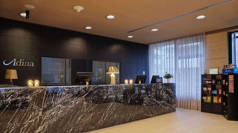 <b>Adina Apartment Hotel Hamburg Michel Lobby</b>. Images powered by <a href="https://iceportal.shijigroup.com/" title="IcePortal" target="_blank">IcePortal</a>.