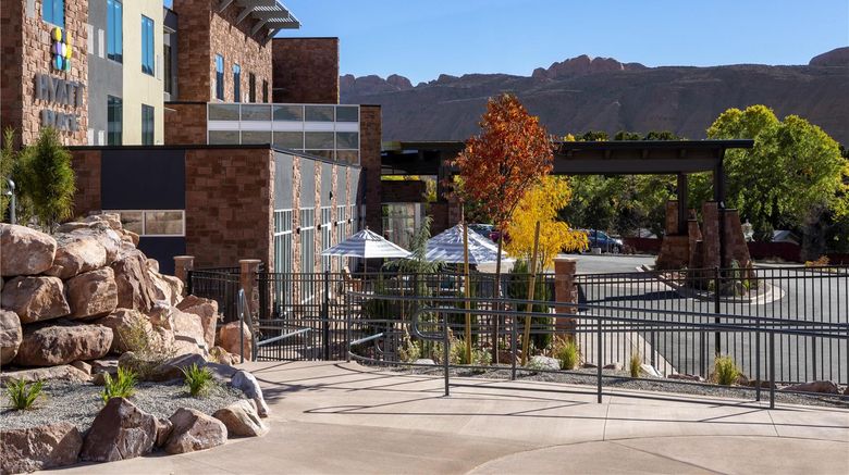 <b>Hyatt Place Moab Exterior</b>. Images powered by <a href="https://iceportal.shijigroup.com/" title="IcePortal" target="_blank">IcePortal</a>.