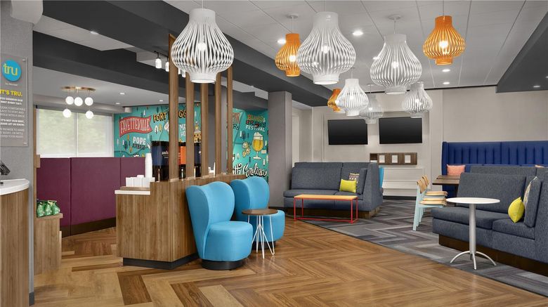 <b>Tru by Hilton Fayetteville I-95 Lobby</b>. Images powered by <a href="https://iceportal.shijigroup.com/" title="IcePortal" target="_blank">IcePortal</a>.