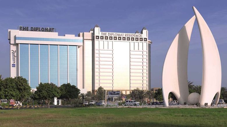 The Diplomat Radisson Blu Hotel Exterior. Images powered by <a href="https://iceportal.shijigroup.com" target="_blank" rel="noopener">Ice Portal</a>.