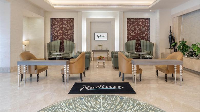 <b>Radisson Hyderabad Hitec City Lobby</b>. Images powered by <a href="https://iceportal.shijigroup.com/" title="IcePortal" target="_blank">IcePortal</a>.