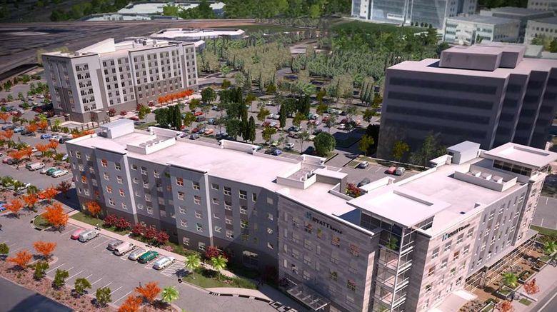 <b>Hyatt House San Jose Airport Exterior</b>. Images powered by <a href="https://iceportal.shijigroup.com/" title="IcePortal" target="_blank">IcePortal</a>.