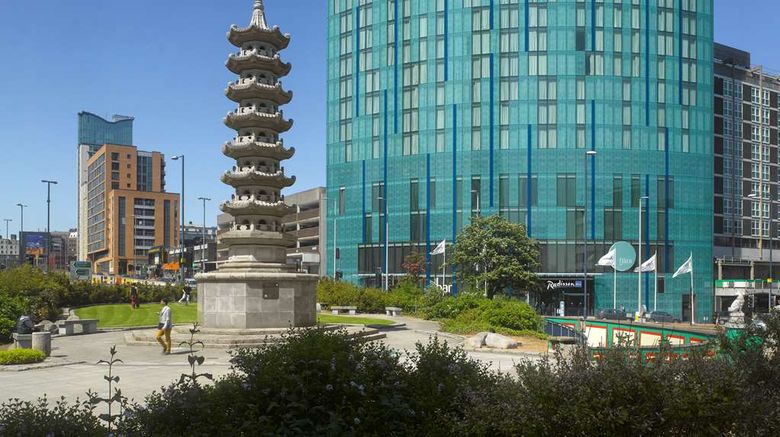 Radisson Blu Hotel, Birmingham Exterior. Images powered by <a href="https://iceportal.shijigroup.com" target="_blank" rel="noopener">Ice Portal</a>.