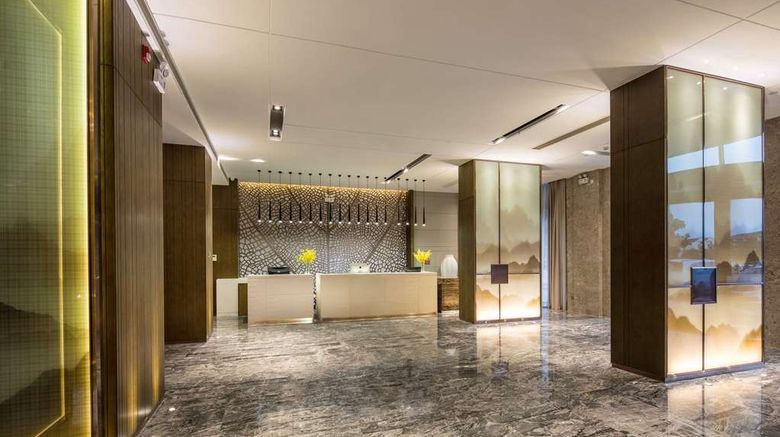 <b>Ramada Encore Wyndham Huzhou Lobby</b>. Images powered by <a href="https://iceportal.shijigroup.com/" title="IcePortal" target="_blank">IcePortal</a>.