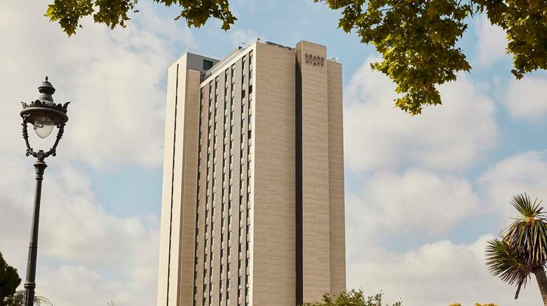 Grand Hyatt Barcelona Exterior. Images powered by <a href=https://www.travelweekly.com/Hotels/Barcelona/