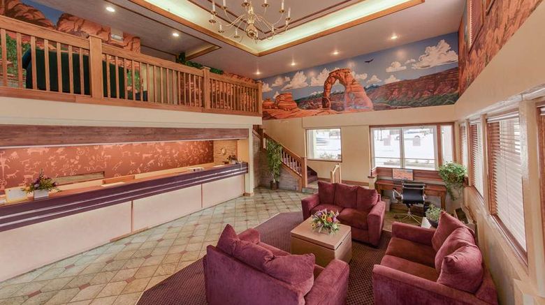 <b>Hotel Moab Downtown Lobby</b>. Images powered by <a href="https://iceportal.shijigroup.com/" title="IcePortal" target="_blank">IcePortal</a>.