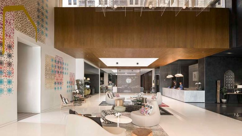 <b>Hyatt Place Dubai/Wasl District Lobby</b>. Images powered by <a href="https://iceportal.shijigroup.com/" title="IcePortal" target="_blank">IcePortal</a>.