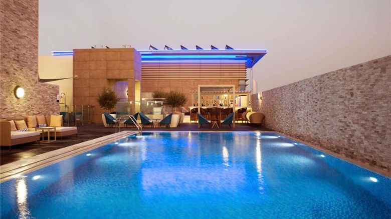 <b>Novotel Bur Dubai Hotel Exterior</b>. Images powered by <a href="https://iceportal.shijigroup.com/" title="IcePortal" target="_blank">IcePortal</a>.