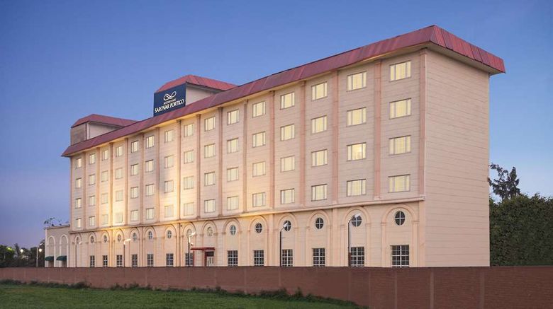 <b>Nidhivan Sarovar Portico Exterior</b>. Images powered by <a href="https://iceportal.shijigroup.com/" title="IcePortal" target="_blank">IcePortal</a>.