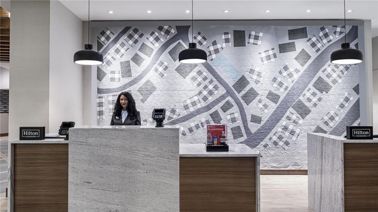 <b>Hampton Inn Boston Woburn Lobby</b>. Images powered by <a href="https://iceportal.shijigroup.com/" title="IcePortal" target="_blank">IcePortal</a>.