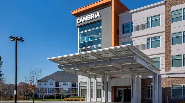 Cambria Hotel Exterior. Images powered by <a href="https://iceportal.shijigroup.com" target="_blank" rel="noopener">Ice Portal</a>.