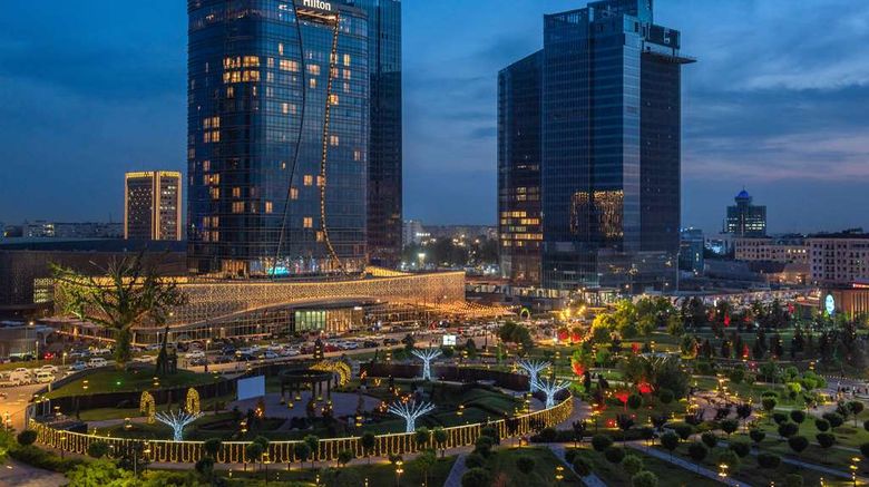 <b>Hilton Tashkent City Exterior</b>. Images powered by <a href="https://iceportal.shijigroup.com/" title="IcePortal" target="_blank">IcePortal</a>.