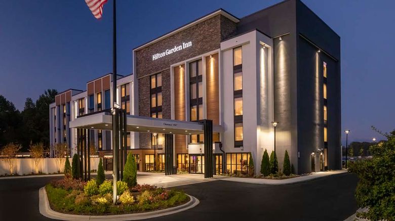 Hilton Garden Inn Asheville South Exterior. Images powered by <a href="https://iceportal.shijigroup.com" target="_blank" rel="noopener">Ice Portal</a>.