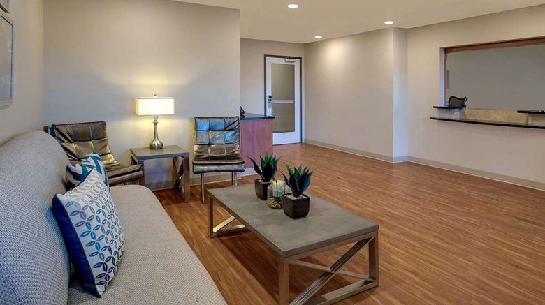<b>WoodSpring Suites Frederick Lobby</b>. Images powered by <a href="https://iceportal.shijigroup.com/" title="IcePortal" target="_blank">IcePortal</a>.