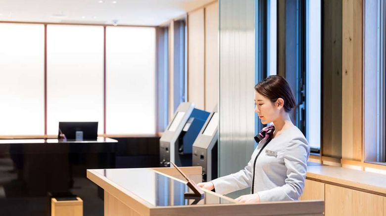 <b>Hotel Gracery Osaka Namba Lobby</b>. Images powered by <a href="https://iceportal.shijigroup.com/" title="IcePortal" target="_blank">IcePortal</a>.