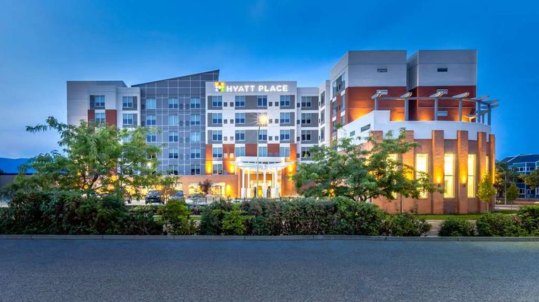 Hyatt Place Kelowna Exterior. Images powered by <a href="https://iceportal.shijigroup.com" target="_blank" rel="noopener">Ice Portal</a>.