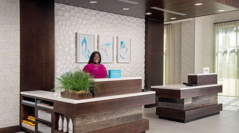 <b>Hilton Garden Inn Columbia Airport Lobby</b>. Images powered by <a href="https://iceportal.shijigroup.com/" title="IcePortal" target="_blank">IcePortal</a>.