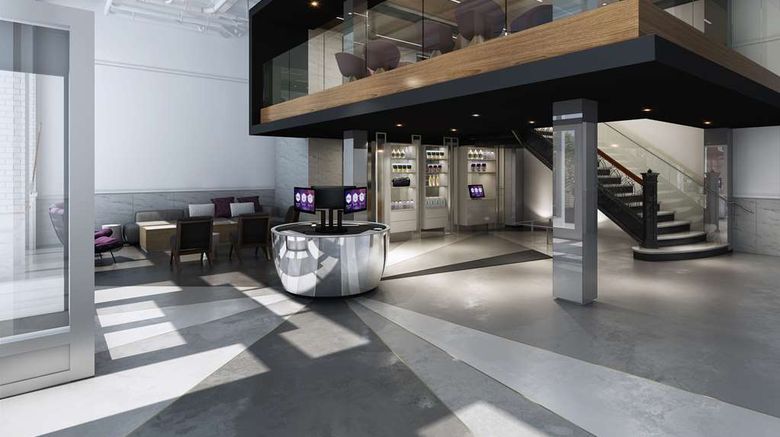 <b>YOTEL San Francisco Lobby</b>. Images powered by <a href="https://iceportal.shijigroup.com/" title="IcePortal" target="_blank">IcePortal</a>.