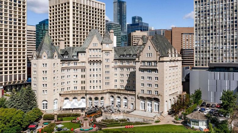 <b>The Fairmont Hotel Macdonald Exterior</b>. Images powered by <a href="https://iceportal.shijigroup.com/" title="IcePortal" target="_blank">IcePortal</a>.