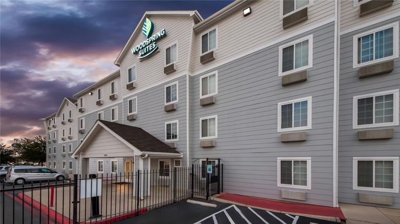 <b>WoodSpring Suites San Antonio South Exterior</b>. Images powered by <a href="https://iceportal.shijigroup.com/" title="IcePortal" target="_blank">IcePortal</a>.