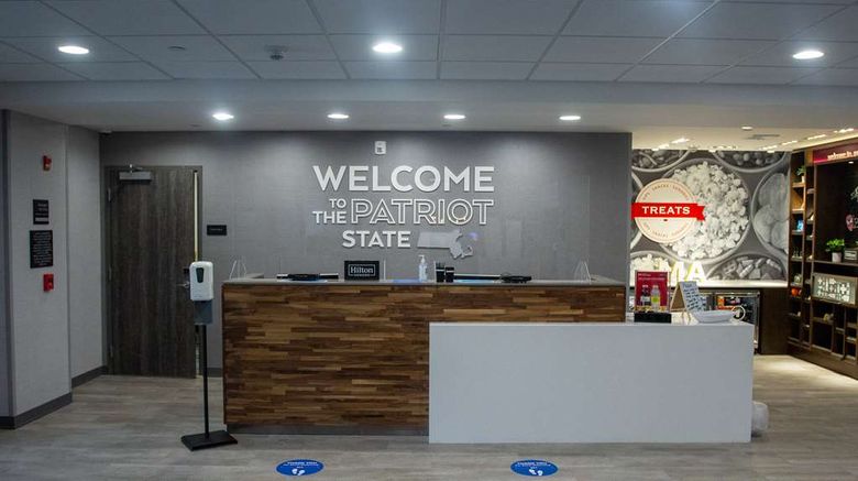 <b>Hampton Inn North Attleboro Lobby</b>. Images powered by <a href="https://iceportal.shijigroup.com/" title="IcePortal" target="_blank">IcePortal</a>.