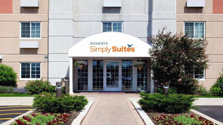 Sonesta Simply Suites Chicago OHare Airport Exterior. Images powered by <a href="https://iceportal.shijigroup.com" target="_blank" rel="noopener">Ice Portal</a>.