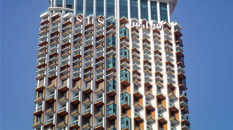 SLS Dubai Hotel  and  Residences Exterior. Images powered by <a href="https://iceportal.shijigroup.com" target="_blank" rel="noopener">Ice Portal</a>.